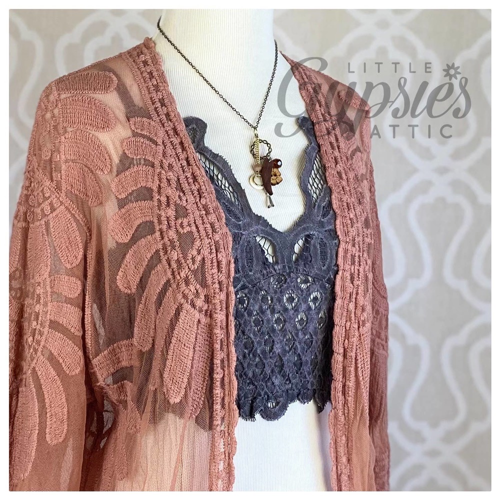 POL Longline Mineral Wash Lace Bralette - Picture 9 of 12